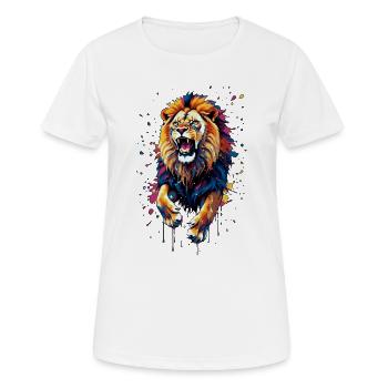 Éruption du lion coloré - T-shirt respirant Femme - blanc - Devant - AI Model Female 172 dark (172cm)