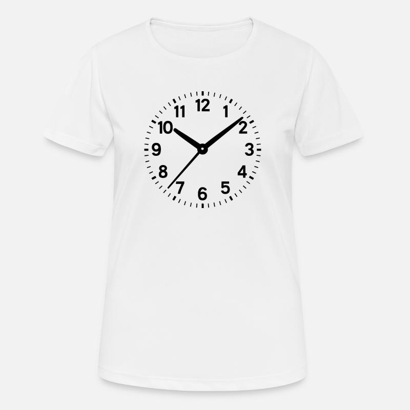 Clock Analog Dial Digits Time - Women's Breathable T-Shirt - white
