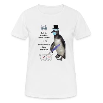 Nettoyage des dents, décoration drôle salle d’attente, entraînement - T-shirt respirant Femme - blanc - Devant - AI Model Female 172 dark (172cm)