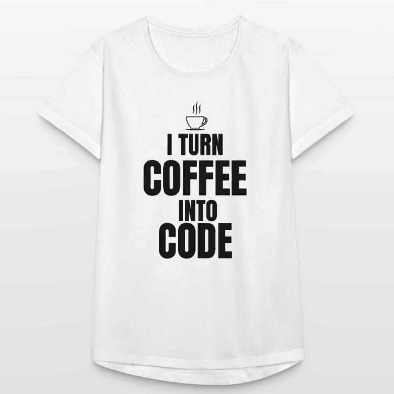 Je transforme le café en code T-shirt respirant Femme