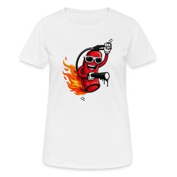Un extincteur cool avec des flammes - T-shirt respirant Femme - blanc - Devant - AI Model Female 172 dark (172cm)
