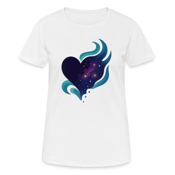 Amour - Cœur - Saint Valentin - Mariage - T-shirt respirant Femme - blanc - Devant - AI Model Female 172 dark (172cm)