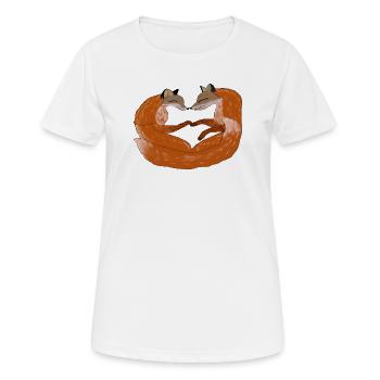 Fuchsherz Zweisamkeit - Frauen T-Shirt atmungsaktiv - Weiß - Vorne - AI Model Female 172 dark (172cm)