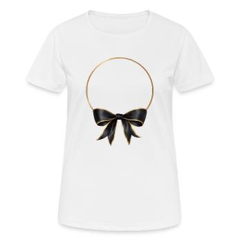 Kreis Schleife Schwarz Gold - Frauen T-Shirt atmungsaktiv - Weiß - Vorne - AI Model Female 172 dark (172cm)