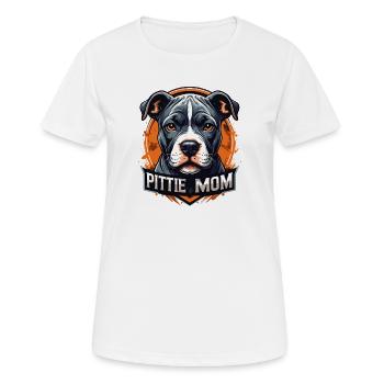 Pittie Mom Pitbull Art - Frauen T-Shirt atmungsaktiv - Weiß - Vorne - AI Model Female 172 dark (172cm)