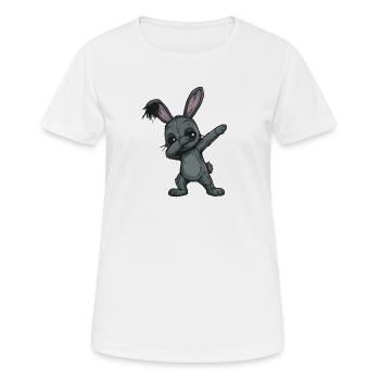Gribouillis de lapins en patchwork - T-shirt respirant Femme - blanc - Devant - AI Model Female 172 dark (172cm)