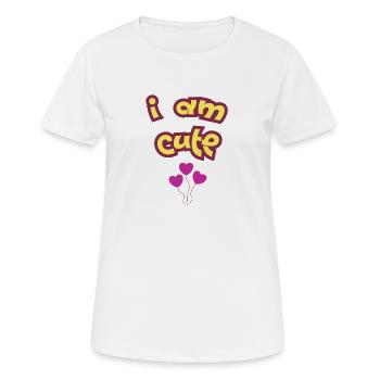 I AM CUTE - T-shirt respirant Femme - blanc - Devant - AI Model Female 172 dark (172cm)