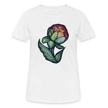 Watercolor Peony Bloom - Women's Breathable T-Shirt - white - Front - AI Model Female 172 dark (172cm)