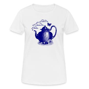 Bouilloire bleue dans la magie des nuages - T-shirt respirant Femme - blanc - Devant - AI Model Female 172 dark (172cm)