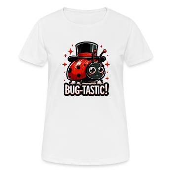 Insecte-Tastique : Chapeau magique Coccinelle - T-shirt respirant Femme - blanc - Devant - AI Model Female 172 dark (172cm)