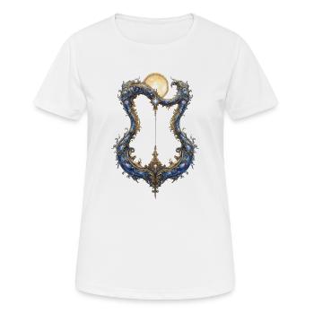 Ornamentaler Mondrahmen mit Fäden - Frauen T-Shirt atmungsaktiv - Weiß - Vorne - AI Model Female 172 dark (172cm)