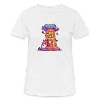 Lustiges Baumhausgnom mit Laterne - Frauen T-Shirt atmungsaktiv - Weiß - Vorne - AI Model Female 172 dark (172cm)