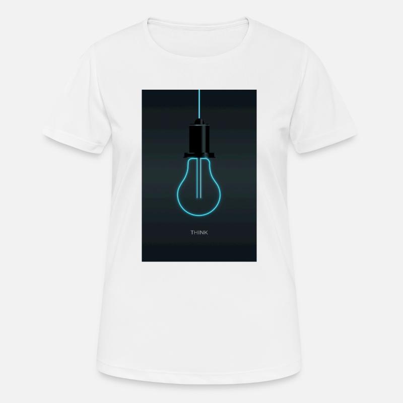 Think – Idea creativa al neon in blu elettrico - Maglietta da donna traspirante - bianco