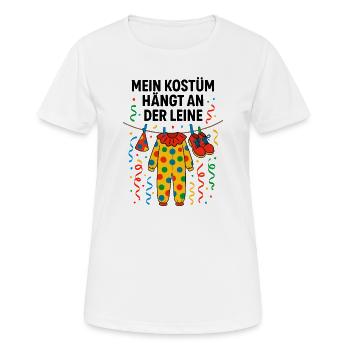 Mon costume est suspendu dans la fête foraine de linge de linge - T-shirt respirant Femme - blanc - Devant - AI Model Female 172 dark (172cm)