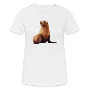 Lions de mer Lion de mer - T-shirt respirant Femme - blanc - Devant - AI Model Female 172 dark (172cm)