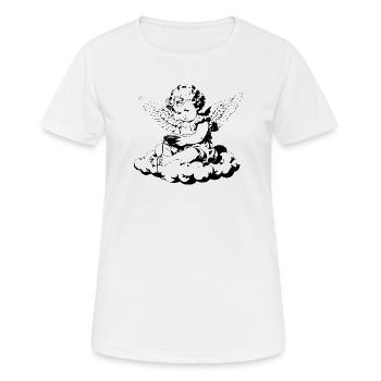 Chérubin du jeu – Ange vintage sur le nuage - T-shirt respirant Femme - blanc - Devant - AI Model Female 172 dark (172cm)