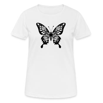 Filigree flower butterfly - Women's Breathable T-Shirt - white - Front - AI Model Female 172 dark (172cm)