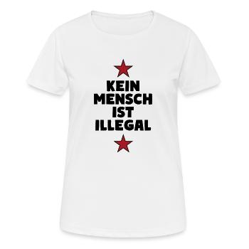 No One Is Illegal - Migration - Illegality - Women's Breathable T-Shirt - white - Front - AI Model Female 172 dark (172cm)