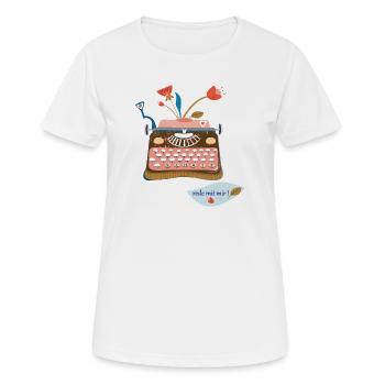 Machine à écrire - T-shirt respirant Femme - blanc - Devant - AI Model Female 172 dark (172cm)