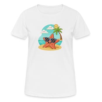 Divertissement de la plage de Sonnenstern - T-shirt respirant Femme - blanc - Devant - AI Model Female 172 dark (172cm)