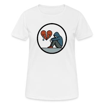 Zerbrochenes Herz und Einsamkeit Herzschmerz Motiv - Frauen T-Shirt atmungsaktiv - Weiß - Vorne - AI Model Female 172 dark (172cm)
