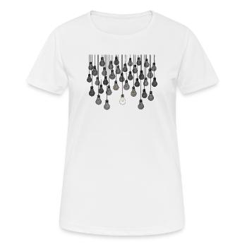 Graues Glühbirnen-Array mit einzigartiger Helligkeit - Frauen T-Shirt atmungsaktiv - Weiß - Vorne - AI Model Female 172 dark (172cm)