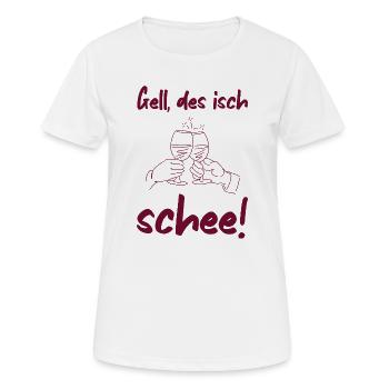 Schee - badisches Sprichwort Freundschaft Wein - Frauen T-Shirt atmungsaktiv - Weiß - Vorne - AI Model Female 172 dark (172cm)
