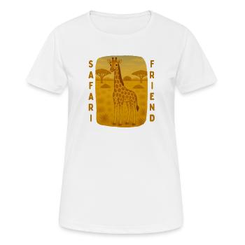 Giraffe in der goldenen Savanne - Frauen T-Shirt atmungsaktiv - Weiß - Vorne - AI Model Female 172 dark (172cm)