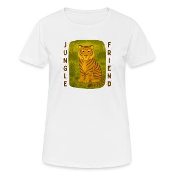 Tiger im Dschungel - Frauen T-Shirt atmungsaktiv - Weiß - Vorne - AI Model Female 172 dark (172cm)