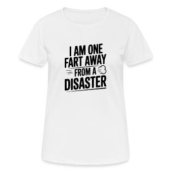 Je suis à un pet d’un désastre - T-shirt respirant Femme - blanc - Devant - AI Model Female 172 dark (172cm)