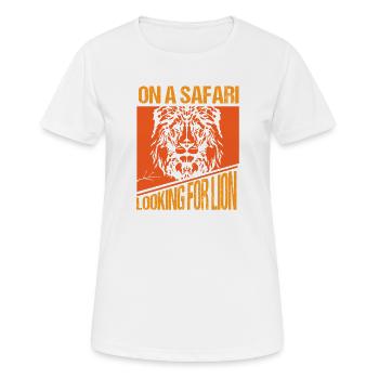 Safari Afrika serengeti wildlife savanne löwe - Frauen T-Shirt atmungsaktiv - Weiß - Vorne - AI Model Female 172 dark (172cm)
