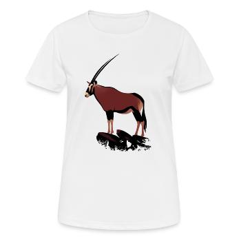 Oryx on rocks - Women's Breathable T-Shirt - white - Front - AI Model Female 172 dark (172cm)