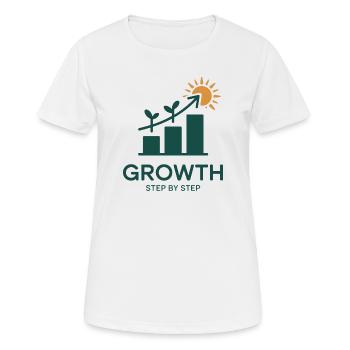 Croissance étape par étape – Succès & Croissance - T-shirt respirant Femme - blanc - Devant - AI Model Female 172 dark (172cm)
