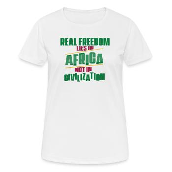 Safari Afrika serengeti wildlife savanne spruch - Frauen T-Shirt atmungsaktiv - Weiß - Vorne - AI Model Female 172 dark (172cm)