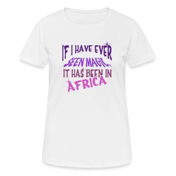 Safari Afrika serengeti wildlife savanne spruch - Frauen T-Shirt atmungsaktiv - Weiß - Vorne - AI Model Female 172 dark (172cm)