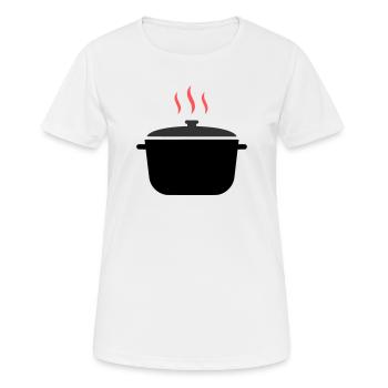 Kochtopf Dampf Kochen - Frauen T-Shirt atmungsaktiv - Weiß - Vorne - AI Model Female 172 dark (172cm)