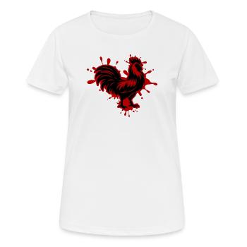 Hahn Klecks - Frauen T-Shirt atmungsaktiv - Weiß - Vorne - AI Model Female 172 dark (172cm)
