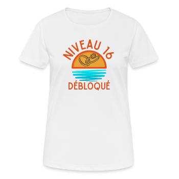 Level 16 Unlocked, a creative and joyful touch - Women's Breathable T-Shirt - white - Front - AI Model Female 172 dark (172cm)