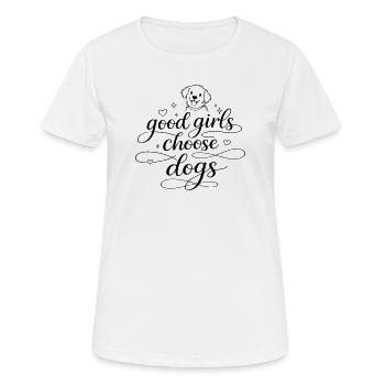 Les bonnes filles choisissent les chiens - T-shirt respirant Femme - blanc - Devant - AI Model Female 172 dark (172cm)