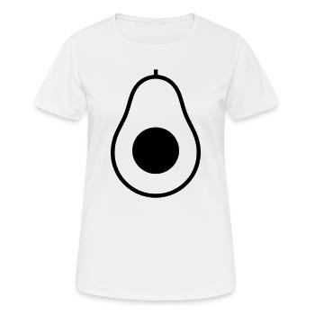 Demi-noyau d’avocat, Icon - T-shirt respirant Femme - blanc - Devant - AI Model Female 172 dark (172cm)
