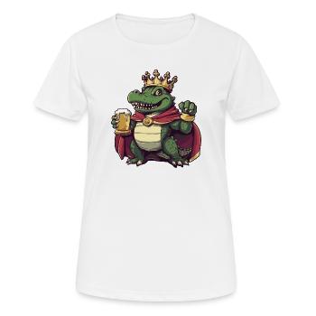 Roi de la Bière Alligator - T-shirt respirant Femme - blanc - Devant - AI Model Female 172 dark (172cm)