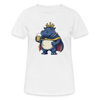 Roi de la Bière Hippo - T-shirt respirant Femme - blanc - Devant - AI Model Female 172 dark (172cm)