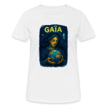 Gaïa - Mère Nature - Arbre de Vie - T-shirt respirant Femme - blanc - Devant - AI Model Female 172 dark (172cm)