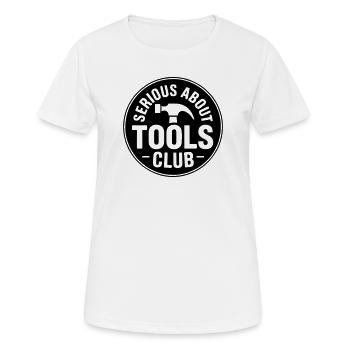 Serious about tools club - Women's Breathable T-Shirt - white - Front - AI Model Female 172 dark (172cm)