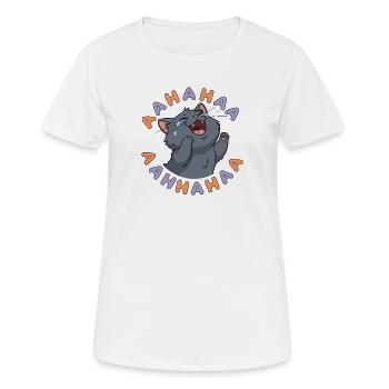Laughing Cat Burst - Women's Breathable T-Shirt - white - Front - AI Model Female 172 dark (172cm)