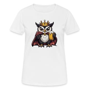 Roi de la Bière Hibou - T-shirt respirant Femme - blanc - Devant - AI Model Female 172 dark (172cm)