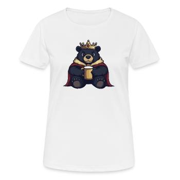 Roi de la Bière Ours - T-shirt respirant Femme - blanc - Devant - AI Model Female 172 dark (172cm)