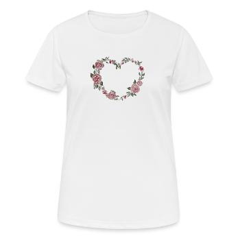Floral Heart - Frauen T-Shirt atmungsaktiv - Weiß - Vorne - AI Model Female 172 dark (172cm)