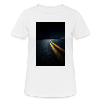 Midnight Highway Perspective - Women's Breathable T-Shirt - white - Front - AI Model Female 172 dark (172cm)