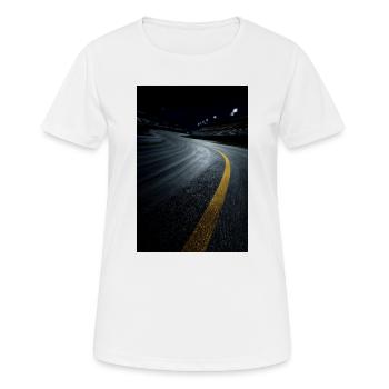 Courbe nocturne de la piste de course - T-shirt respirant Femme - blanc - Devant - AI Model Female 172 dark (172cm)